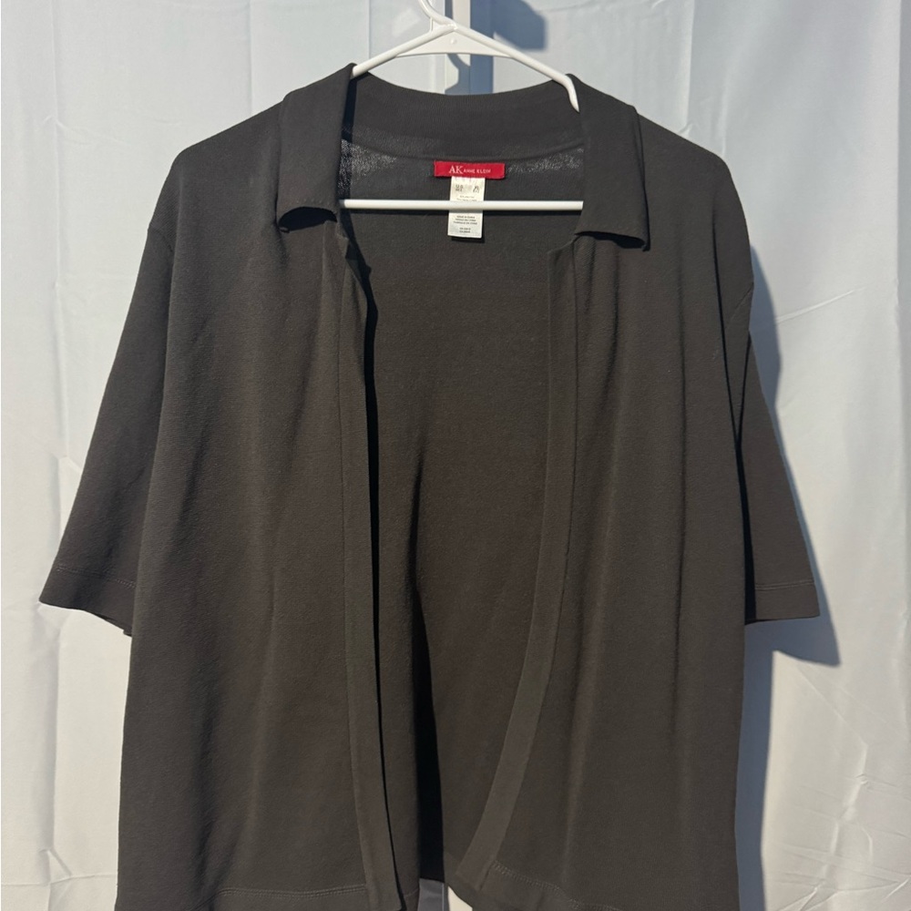 Anne Klein Gray Button-less Cardigan Size XL